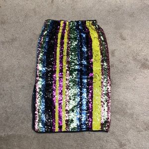Grey Lab Multicolor Sequined Skirt